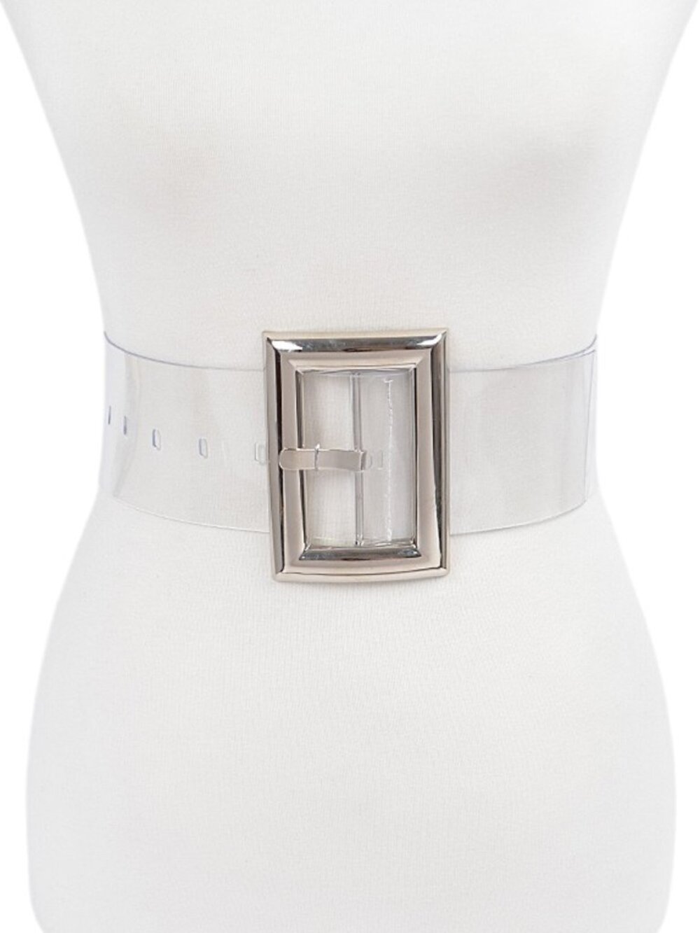 BNWT Plus Size Square Buckle Cleared Transparent Fas